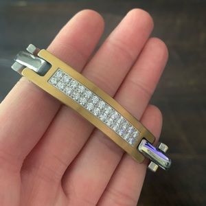 Rhinestone link bracelet